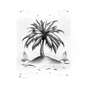 palm tree on island  tattoo design idea