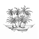 palm tree on island  tattoo design idea