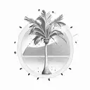 palm tree on island  tattoo design idea