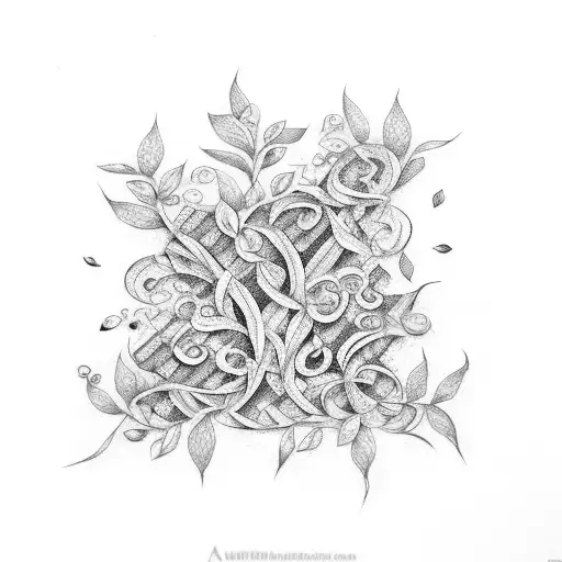 brick wall with vines and flowers  tattoo design idea