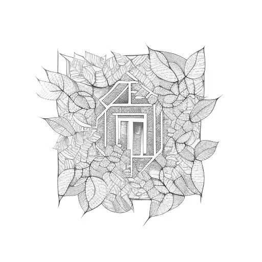 brick wall covered in vines  tattoo design idea