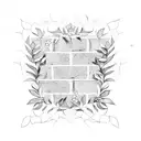 brick wall covered in vines  tattoo design idea