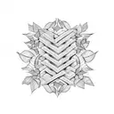 brick wall covered in vines  tattoo design idea