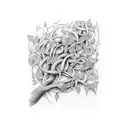 brick wall covered in vines  tattoo design idea