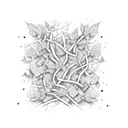 brick wall covered in vines  tattoo design idea