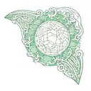 A jade stone with illusory patterns inside, like a kind of mirror tattoo design idea