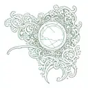 A jade stone with illusory patterns inside, like a kind of mirror tattoo design idea