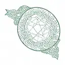 A jade stone with illusory patterns inside, like a kind of mirror tattoo design idea