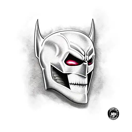 crimson ghost with Batman mask tattoo design idea