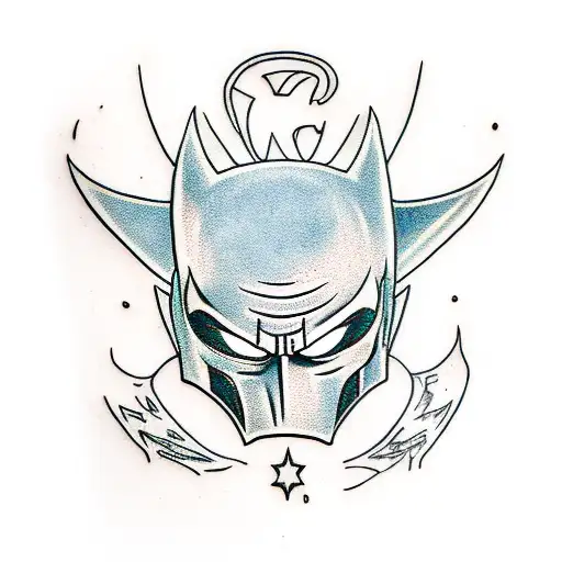 crimson ghost with Batman mask tattoo design idea