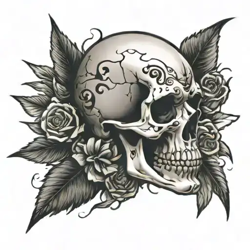 skull punk tattoo design idea