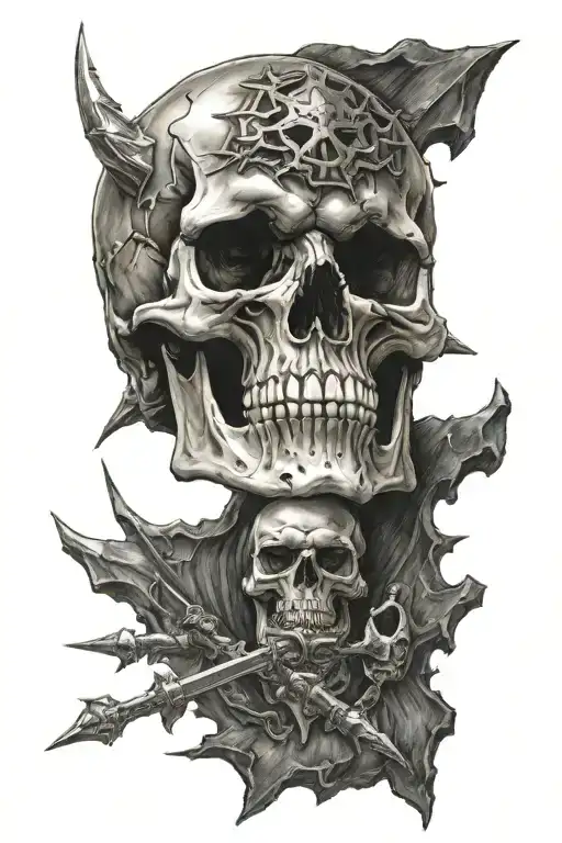 Skull from Berserk anime tattoo design idea