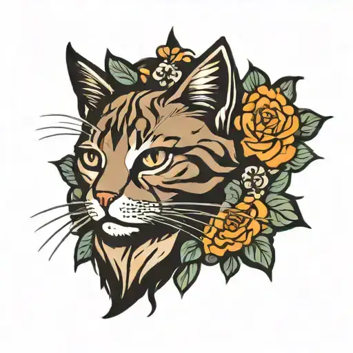 tabby cat silhouette memorial tattoo tattoo design idea