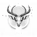 antelope with a gear shift tattoo design idea