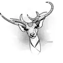 antelope with a gear shift tattoo design idea