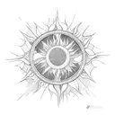 Broken mirror that reflect the sun  tattoo design idea