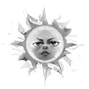 Broken mirror that reflect the sun  tattoo design idea