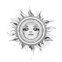 Broken mirror that reflect the sun  tattoo design idea