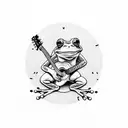 frog playing guitar  tattoo design idea