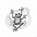 frog playing guitar  tattoo design idea