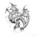 Dragon with fire tattoo design idea
