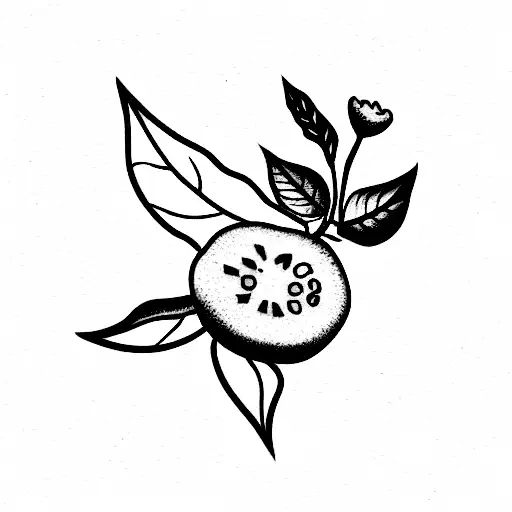 Cherry with kiwi tattoo design idea