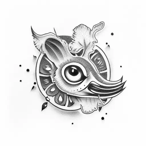Cherry with kiwi tattoo design idea
