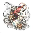 Seductress tattoo design idea
