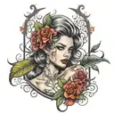 Seductress tattoo design idea