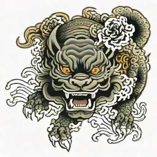 Fu Dog tattoo design idea