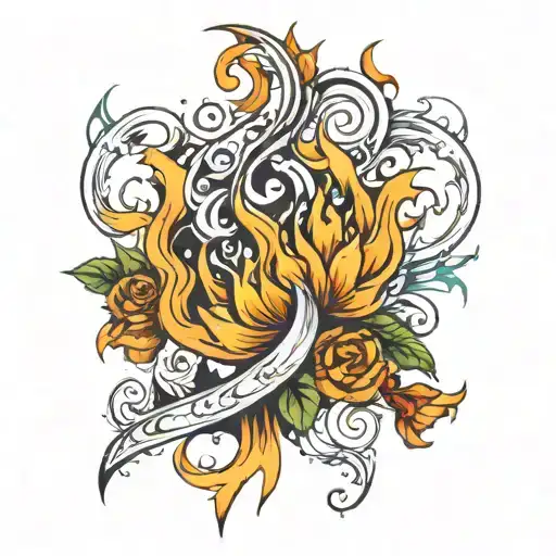 Flame bets tattoo design idea