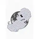 full moon, corn field, with word written "ohana" tattoo design idea