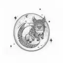 full moon, corn field tattoo design idea