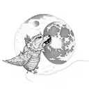 full moon, corn field tattoo design idea