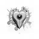 Clock crying heart tattoo design idea