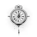 Clock crying heart tattoo design idea