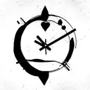 Clock crying heart tattoo design idea