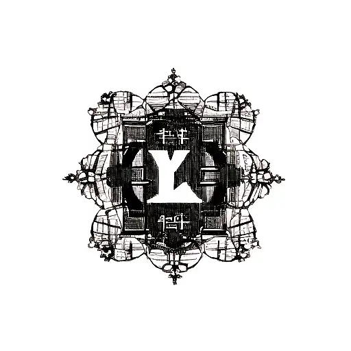 mix of letters A Y E C V tattoo design idea