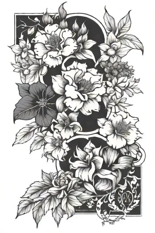 may and august birth flowers, leo and taurus sign tattoo design idea