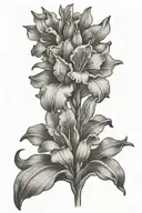 single gladiolus flower head tattoo design idea