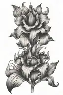 single gladiolus flower head tattoo design idea