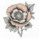 simple poppy flower tattoo design idea