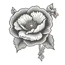 simple poppy flower tattoo design idea