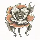 simple poppy flower tattoo design idea