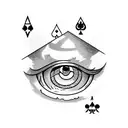 gravity falls eye with playing cards tattoo design idea