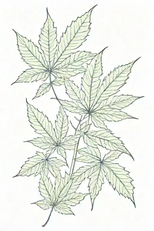 weed leaf pattern tattoo design idea