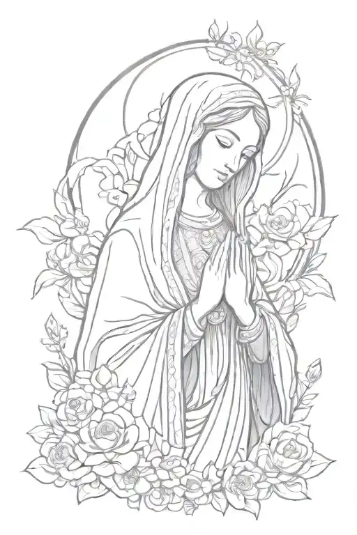 virgin mary tattoo design idea