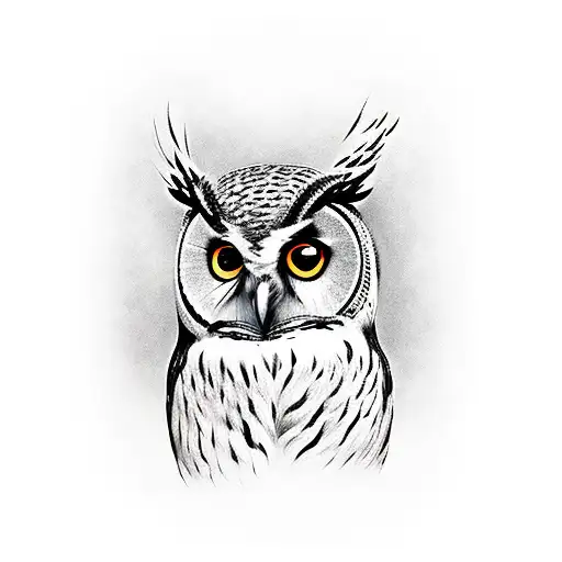 tup, owl, eye tattoo design idea