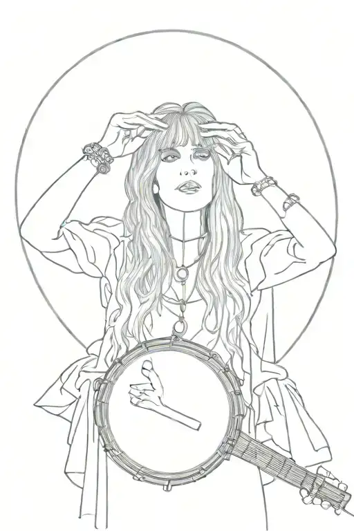 Stevie Nicks performing with a tambourine tattoo design idea