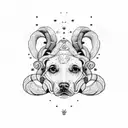 aries dog paws autism tattoo design idea